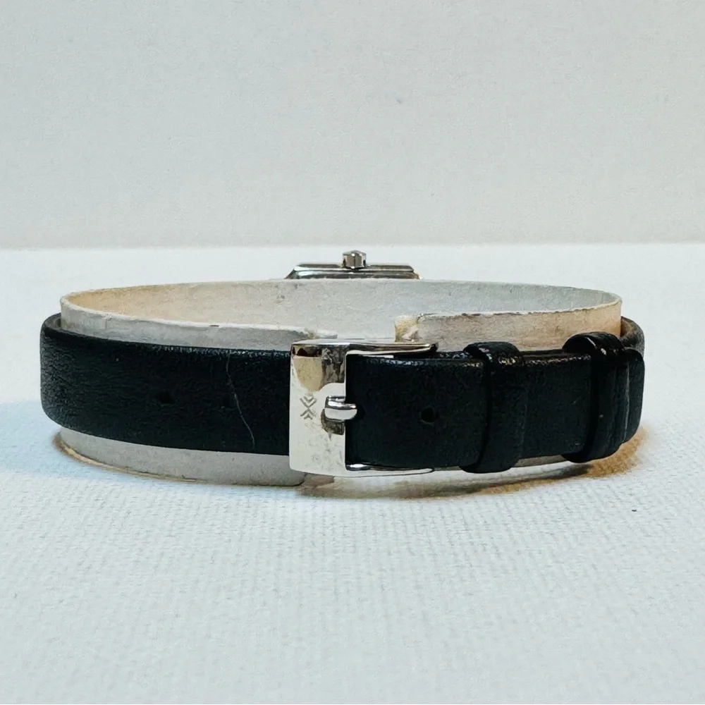 Skagen Tiny Face Women's Square Tank Watch Silver Leather Crystals 466SSLBCR - Picture 6 of 13